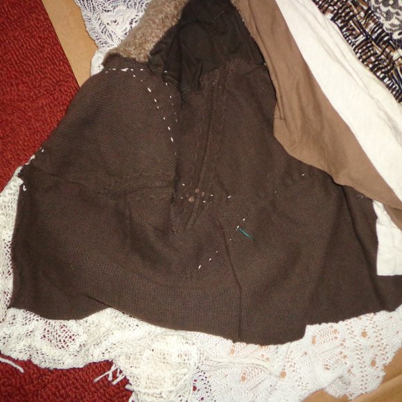 Sweater, handmade, altered, reconstructed, upcycyled jacket, sweater, coat XS - Picture 6 of 9